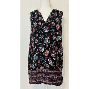 Beachlunchlounge  Women Size L Sleeveless Shift Dress Whimsigoth Boho Floral